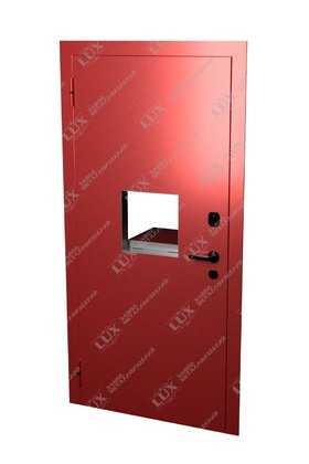 кассовая дверь с окошком (открывание внутрь), окрас hammerite